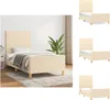 vidaXL Bettgestell mit Kopfteil Creme 100x200 cm Stoff -  Produktbild-Vorschau 1