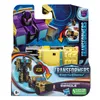 The image shows the packaging of a Transformers EarthSpark 1-Step Flip Changer toy, specifically the character Swindle. Anteprima dell’immagine prodotto