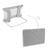 A baby bed rail is shown in its unfolded and folded state, with an illustration indicating how it folds. Anteprima dell’immagine prodotto