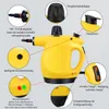 A diagram of a yellow steam cleaner with various parts labeled in German. Produktbild-Vorschau