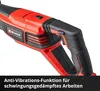 A close-up view of the handle and body of a red and black power tool. Produktbild-Vorschau