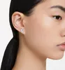A close-up shot of a woman's ear wearing a swan-shaped earring. Produktbild-Vorschau