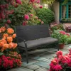 Relaxdays Gartenbank mit Sitzkissen, Holzoptik, HBT: 78 x Produktbild-Vorschau 2