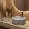 Lavabo Da Appoggio Rea Alice Moon Beige, Pietra Artificiale Anteprima dell’immagine prodotto 7