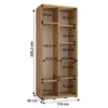 Šatníková skriňa ASIRI 1 - 110/45 cm, biela / strieborná Náhľad obrázku produktu 4