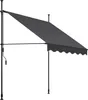 A gray awning with a black frame and crank mechanism, shown against a white background. Náhled obrázku produktu