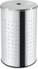 A silver laundry hamper with a lid and perforated sides. Produktbild-Vorschau