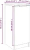 A line drawing of a cabinet with dimensions indicated. Anteprima dell’immagine prodotto