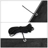 Close-up shots of a black privacy screen with grommets and a coiled black rope. Podgląd zdjęcia produktu