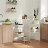 A kitchen scene with a rolling cart filled with produce, a sink, and cabinets. Anteprima dell’immagine prodotto