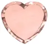 6 piatti di carta cuore oro rosa 21x19cm 6 pezzi Anteprima dell’immagine prodotto 2
