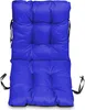 A blue chair cushion is shown against a white background. Produktbild-Vorschau