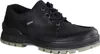 A black leather shoe on a white background. Produktbild-Vorschau
