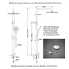 Diagrams and measurements of a shower system. Produktbild-Vorschau