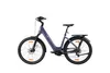 A studio shot of a purple electric bicycle against a white background. Produktbild-Vorschau