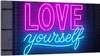 DEQORI Glasbild Echtglas 100x50 cm 'Neonschrift Produktbild-Vorschau 1