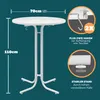 CASARIA® Tavolo da Bar 70x110cm Pieghevole Rotondo Stabile Anteprima dell’immagine prodotto 6