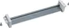 A product shot of a metal rail with plastic end caps and two screws, isolated on a white background. Podgląd zdjęcia produktu