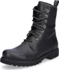 A black leather lace-up boot on a white background. Voir les images du produit