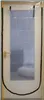 A clear plastic dust protection door with a zipper attached to a white door frame. Produktbild-Vorschau