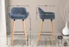 DELUKE® Barhocker mit Lehne Blau VILO - Stoffbezug, Produktbild-Vorschau 2