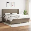 vidaXL Boxspringbett mit Matratze Taupe 200x200 cm Stoff Produktbild-Vorschau 2