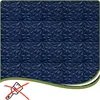 A dark blue 3D wall panel with a geometric pattern, with a green wavy border and a red 'X' over a paintbrush icon at the bottom. Podgląd zdjęcia produktu
