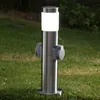 Außenleuchte - 2 Steckdosen - Edelstahl - 16A - silber Produktbild-Vorschau