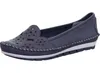Gemini Damen Slipper Ballerina Leder Cutouts Blumenmuster Produktbild-Vorschau 4