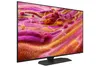 A side view of a Samsung television on a stand, displaying a colorful abstract image. Produktbild-Vorschau