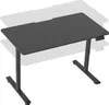 A dark gray adjustable height desk with a slight shadow underneath and a faded duplicate image of the desk behind it to show movement. Náhled obrázku produktu