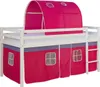 Homestyle4u Hochbett 90x200 mit Lattenrost Tunnel Vorhang Produktbild-Vorschau 2