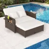 COSTWAY Chaise longue de jardin 3 en 1 en polyrotin, chaise Voir les images du produit 9