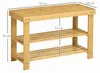 HOMCOM Panca porta scarpe, scaffale a 3 ripiani, panca in Anteprima dell’immagine prodotto 3