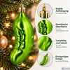 Weihnachtskugel Gurke 4er Set Christbaumschmuck Grün Produktbild-Vorschau 3