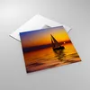 Bilder auf glas - Boot Sonnenuntergang Landschaft - 50x50cm Produktbild-Vorschau 2