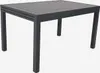 A dark gray aluminum garden table with a slatted top and four legs, shown against a white background. Anteprima dell’immagine prodotto