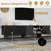 MODFU TV-Schrank Schwarz,Lowboard mit Struktur, modernes Produktbild-Vorschau 5