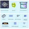 A collage of product features and specifications for a tablet. Produktbild-Vorschau