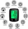A bicycle computer is shown in the center, surrounded by icons representing its various functions. Produktbild-Vorschau