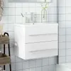 vidaXL Waschbeckenunterschrank mit Einbaubecken Weiß Produktbild-Vorschau 3