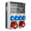 A power distribution box with multiple outlets and circuit breakers. Náhled obrázku produktu