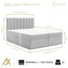 AX LIVING Lit boxspring Bursa 140 x 200, gris, avec Voir les images du produit 7