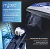 A collage showing a travel steam iron, water being poured into a glass, and steam emanating from the iron. Produktbild-Vorschau