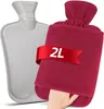MUPAS Wärmflasche 2L mit Vliesbezug und Känguru Tasche für Produktbild-Vorschau 1