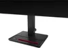 A close-up view of a black monitor stand with a red accent. Produktbild-Vorschau