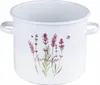 A white enamel pot decorated with lavender flowers and the word 'Lavender'. Náhľad obrázku produktu