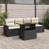 An outdoor patio setting with a black rattan sofa set and a lift-top coffee table. Podgląd zdjęcia produktu