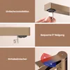 A collage of images showcasing features of a faucet, including installation, angle, and single-lever operation. Anteprima dell’immagine prodotto