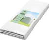 A folded white greenhouse cover is shown on a white background with a label showing a diagram of a greenhouse. Podgląd zdjęcia produktu